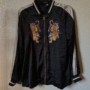 Charlotte Russe Satin letterman jacket